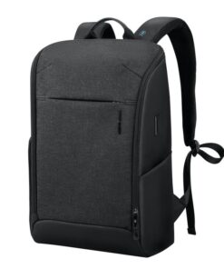 Městský batoh na notebook Boost černý, 18l, nepromokavy, USB & Micro USB port, RFID ochrana
